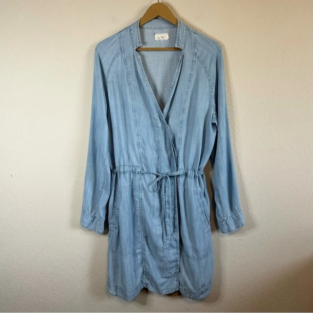 Lou & Grey Light Blue Wrap Dress - Picture 2 of 14